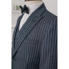 Tiavllya Formal Men's 3 Pieces Mens Suit Peak Lapel Striped Tuxedos (Blazer+Vest+Pants)