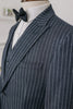 Tiavllya Formal Men's 3 Pieces Mens Suit Peak Lapel Striped Tuxedos (Blazer+Vest+Pants)