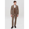 Tiavllya Formal Men's 3 Pieces Suit Plaid Notch Lapel Suit (Blazer+Vest+Pants)