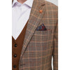 Tiavllya Formal Men's 3 Pieces Suit Plaid Notch Lapel Suit (Blazer+Vest+Pants)