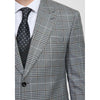 Tiavllya Formal Men's 3 Pieces Suit Plaid Peak Lapel Suit (Blazer+Vest+Pants)