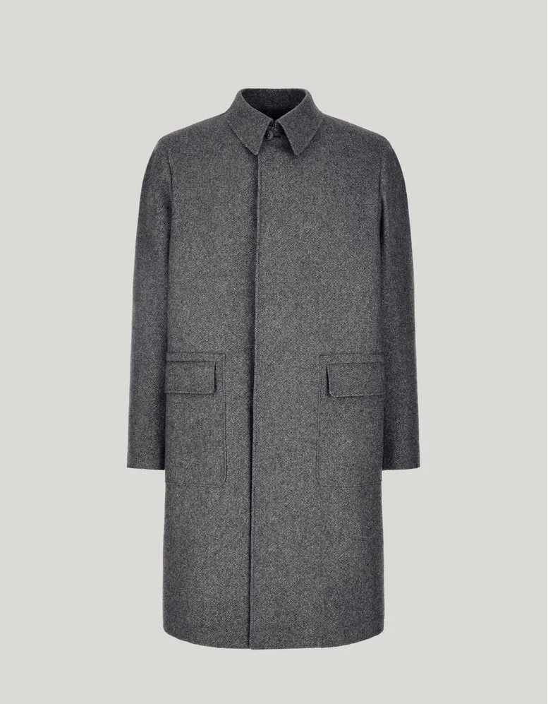 Tiavllya Formal Men's Wool Herringbone Stand Collar Blazer