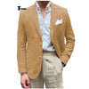 Tiavllya Men's 2 Pieces Mens Blazer Peak Lapel Linen For Wedding