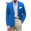 Tiavllya Men's 2 Pieces Mens Blazer Peak Lapel Linen For Wedding