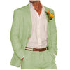 Tiavllya Men's 2 Pieces Mens Suit Notch Lapel Linen For Wedding (Blazer+Pants)
