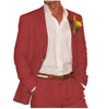 Tiavllya Men's 2 Pieces Mens Suit Notch Lapel Linen For Wedding (Blazer+Pants)