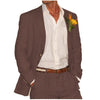 Tiavllya Men's 2 Pieces Mens Suit Notch Lapel Linen For Wedding (Blazer+Pants)