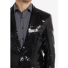 Tiavllya Men's Fashion Gradient Sequined Tuxedo Suit Notch lapel Men's Suit (Blazer + Pants)