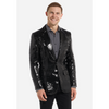 Tiavllya Men's Fashion Gradient Sequined Tuxedo Suit Notch lapel Men's Suit (Blazer + Pants)