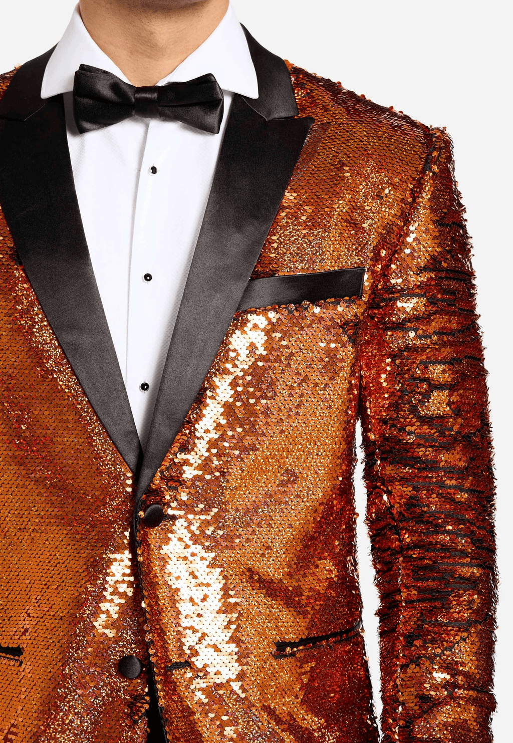 Tiavllya Men's Fashion Gradient Sequined Tuxedo Suit Peak lapel Men's Suit (Blazer + Pants)