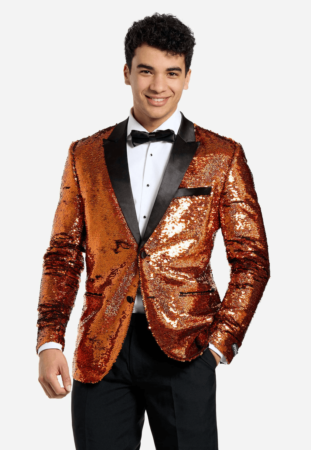 Tiavllya Men's Fashion Gradient Sequined Tuxedo Suit Peak lapel Men's Suit (Blazer + Pants)