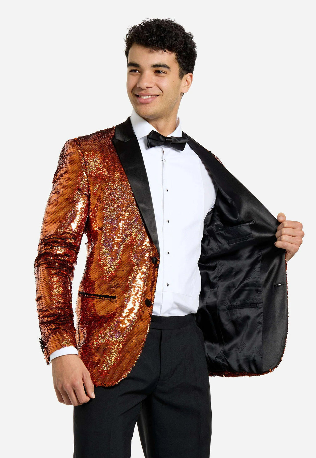 Tiavllya Men's Fashion Gradient Sequined Tuxedo Suit Peak lapel Men's Suit (Blazer + Pants)