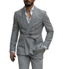 Tiavllya Mens Suit Double Breasts Shawl Lapel 2 Pieces (Blazer+Pants)