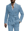 Tiavllya Mens Suit Double Breasts Shawl Lapel 2 Pieces (Blazer+Pants)