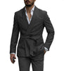 Tiavllya Mens Suit Double Breasts Shawl Lapel 2 Pieces (Blazer+Pants)