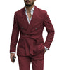 Tiavllya Mens Suit Double Breasts Shawl Lapel 2 Pieces (Blazer+Pants)