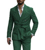 Tiavllya Mens Suit Double Breasts Shawl Lapel 2 Pieces (Blazer+Pants)