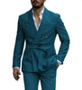 Tiavllya Mens Suit Double Breasts Shawl Lapel 2 Pieces (Blazer+Pants)