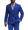 Tiavllya Mens Suit Double Breasts Shawl Lapel 2 Pieces (Blazer+Pants)