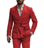 Tiavllya Mens Suit Double Breasts Shawl Lapel 2 Pieces (Blazer+Pants)