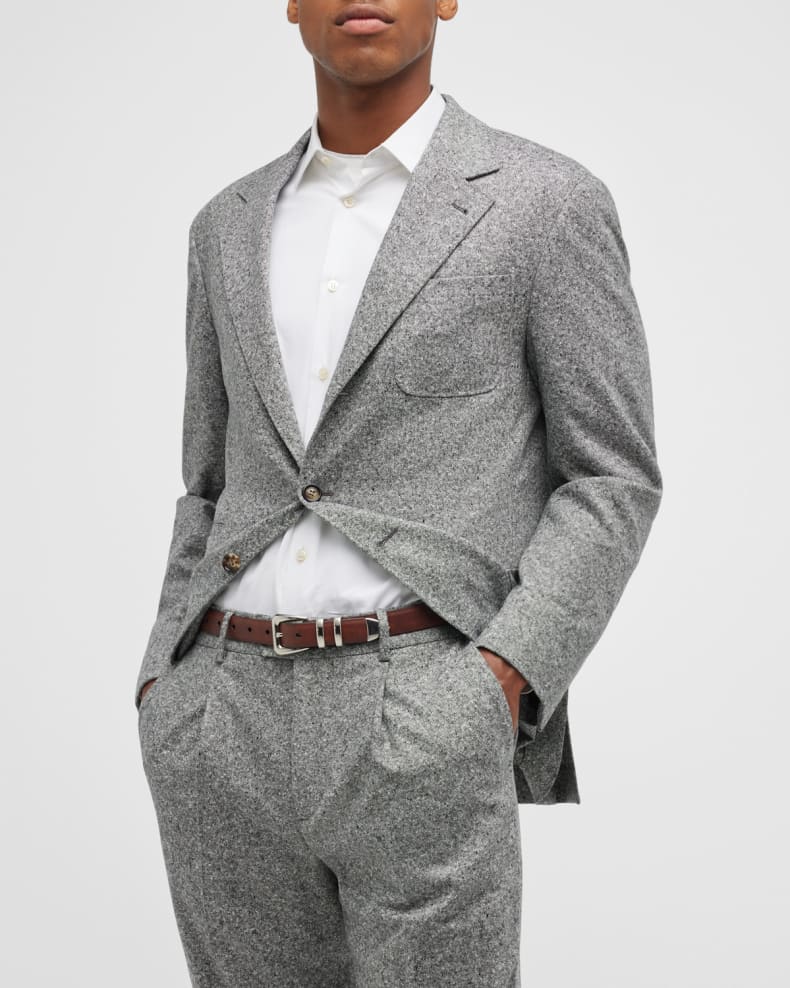 Tiavllya Menseventwear Men's Casual 2 Pieces Mens Suit Classic Tweed Notch Lapel Tuxedos (Blazer+Pants)