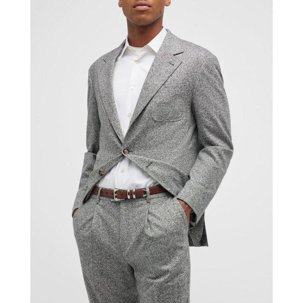 Tiavllya Menseventwear Men's Casual 2 Pieces Mens Suit Classic Tweed Notch Lapel Tuxedos (Blazer+Pants)