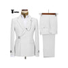 Tiavllya Tiavllya 2 Piece Men's Suit with Metal Clasp Slim Fit Suit Stylish Tuxedo Suit Set (Blazer+Pants)