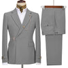 Tiavllya Tiavllya 2 Piece Men's Suit with Metal Clasp Slim Fit Suit Stylish Tuxedo Suit Set (Blazer+Pants)