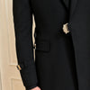Tiavllya Tiavllya 2 Piece Men's Suit with Metal Clasp Slim Fit Tuxedo Suit (Blazer+Pants)