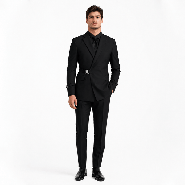 Tiavllya Tiavllya 2 Piece Stylish Suit with Metal Clasp Slim Fit Tuxedo For Men
