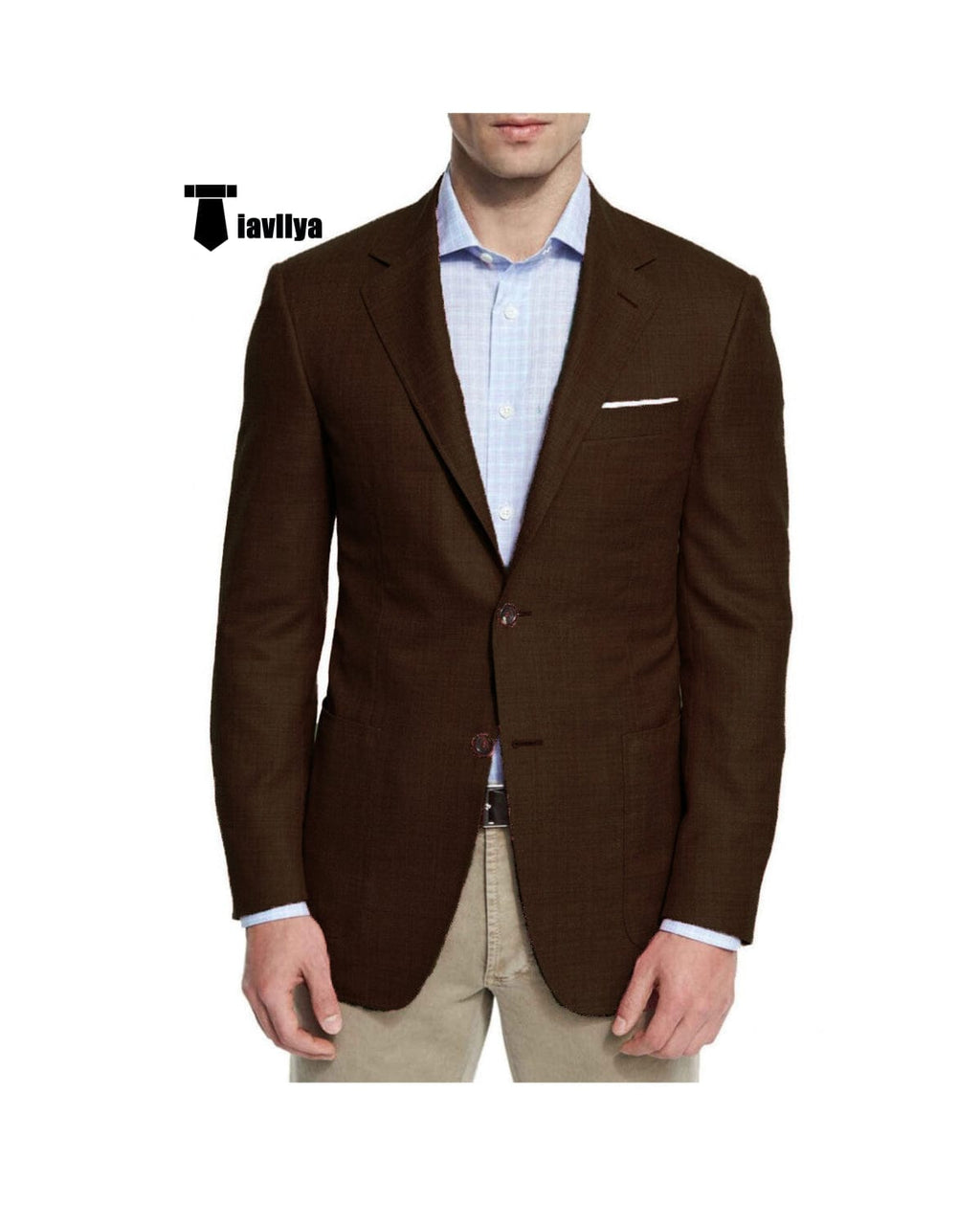 Tiavllya Tiavllya Bussines Men's 2 Pieces Mens Blazer Notch Lapel Linen For Wedding