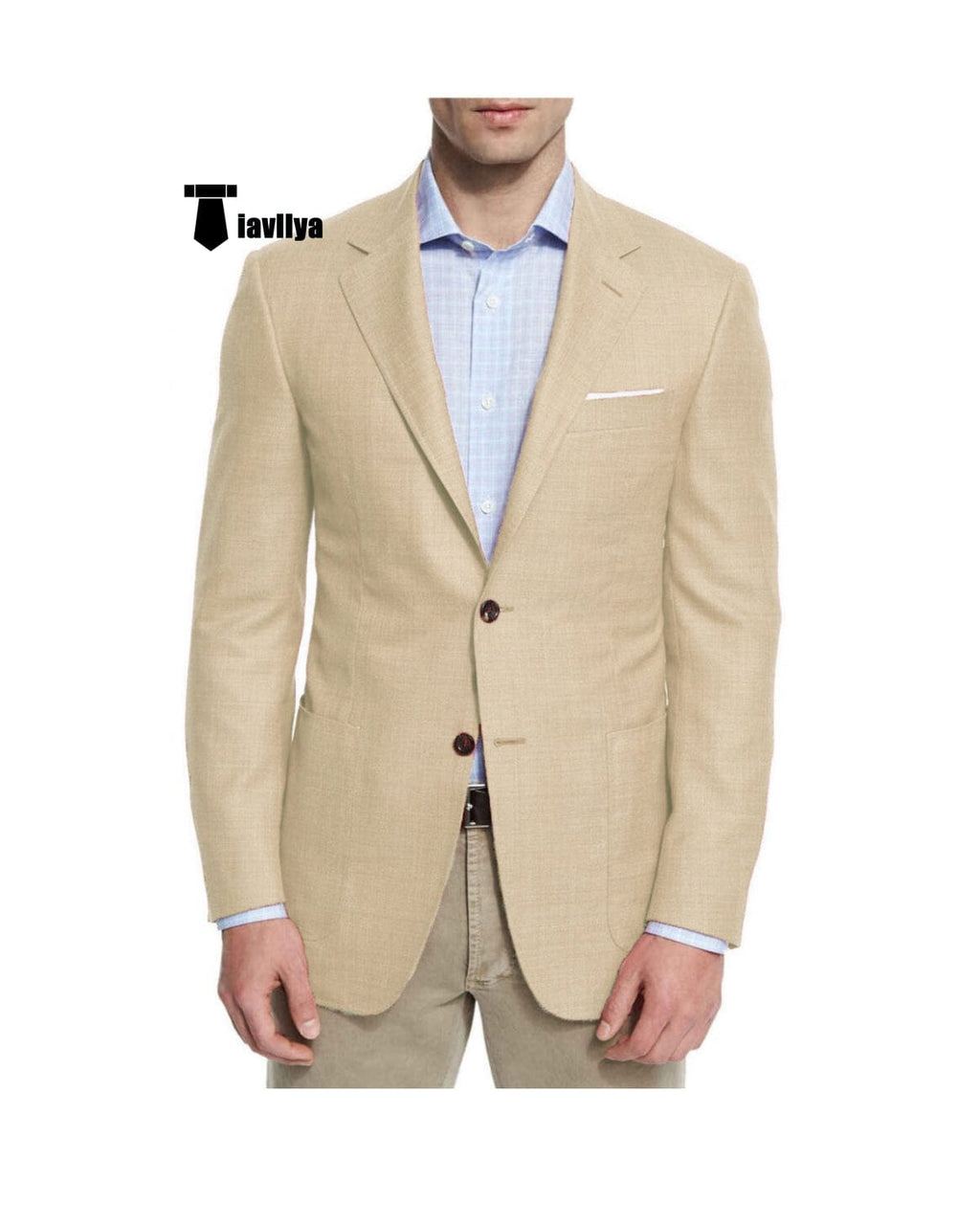 Tiavllya Tiavllya Bussines Men's 2 Pieces Mens Blazer Notch Lapel Linen For Wedding