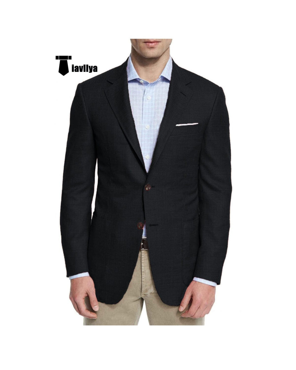Tiavllya Tiavllya Bussines Men's 2 Pieces Mens Blazer Notch Lapel Linen For Wedding