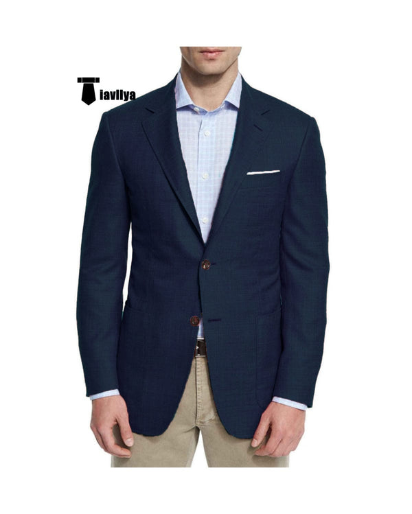 Tiavllya Tiavllya Bussines Men's 2 Pieces Mens BlazerNotch Lapel Linen For Wedding