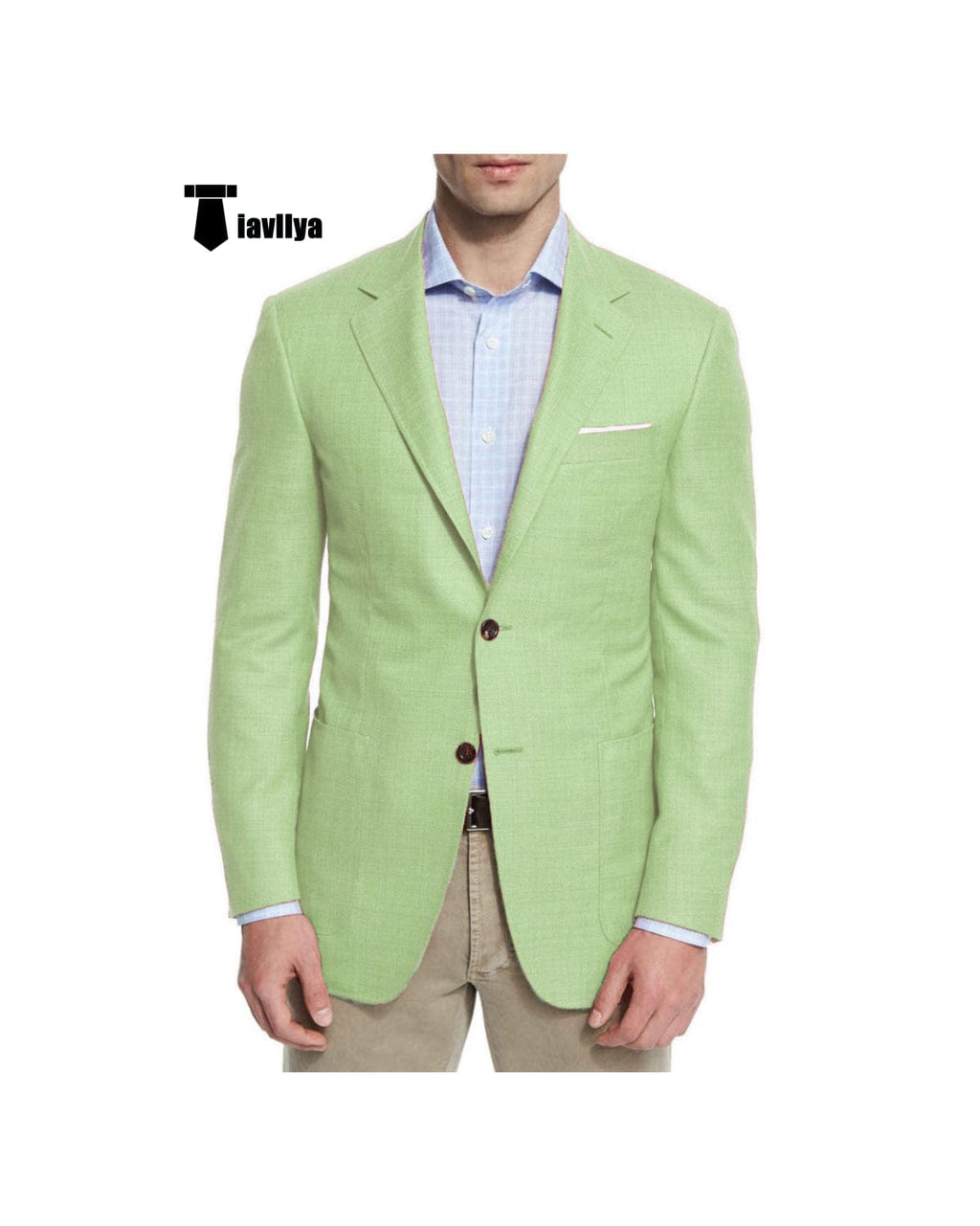 Tiavllya Tiavllya Bussines Men's 2 Pieces Mens BlazerNotch Lapel Linen For Wedding