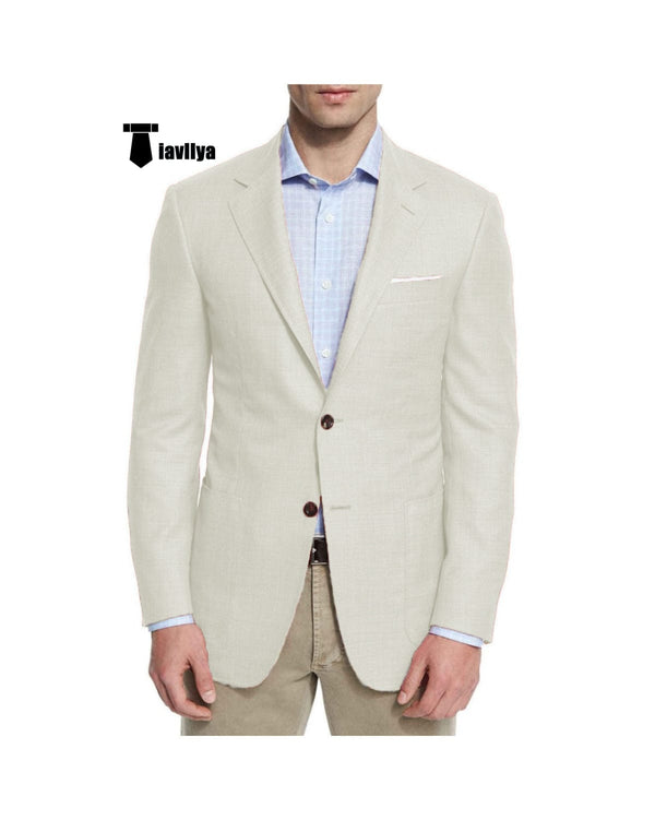 Tiavllya Tiavllya Bussines Men's 2 Pieces Mens BlazerNotch Lapel Linen For Wedding