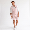 Tiavllya Tiavllya Casual 2 Pieces Men's Suit Flat Linen V Neck Sulit For Wedding (Vest+Shorts)