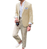 Tiavllya Tiavllya Casual Men's 2 Pieces Mens Blazer Peak Lapel Linen For Wedding