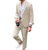 Tiavllya Tiavllya Casual Men's 2 Pieces Mens Blazer Peak Lapel Linen For Wedding