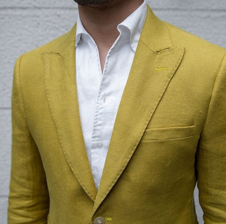 Tiavllya Tiavllya Casual Men's 2 Pieces Mens Blazer Peak Lapel Linen For Wedding