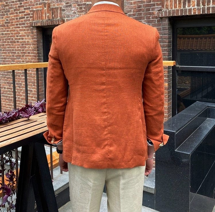 Tiavllya Tiavllya Casual Men's 2 Pieces Mens Blazer Peak Lapel Linen For Wedding