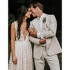 Tiavllya Tiavllya Casual Men's 2 Pieces Mens Suit Notch Lapel Linen For Wedding (Blazer+Pants)