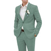 Tiavllya Tiavllya Casual Men's 2 Pieces Suit Notch Lapel Linen For Wedding (Blazer+Pants)