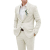 Tiavllya Tiavllya Casual Men's 2 Pieces Suit Notch Lapel Linen For Wedding (Blazer+Pants)