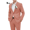 Tiavllya Tiavllya Casual Men's 2 Pieces Suit Notch Lapel Linen For Wedding (Blazer+Pants)