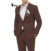 Tiavllya Tiavllya Casual Men's 2 Pieces Suit Notch Lapel Linen For Wedding (Blazer+Pants)
