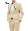 Tiavllya Tiavllya Casual Men's 2 Pieces Suit Notch Lapel Linen For Wedding (Blazer+Pants)