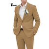 Tiavllya Tiavllya Casual Men's 2 Pieces Suit Notch Lapel Linen For Wedding (Blazer+Pants)