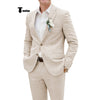 Tiavllya Tiavllya Casual Men's 2 Pieces Suit Notch Lapel Linen For Wedding (Blazer+Pants)