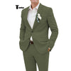 Tiavllya Tiavllya Casual Men's 2 Pieces Suit Notch Lapel Linen For Wedding (Blazer+Pants)